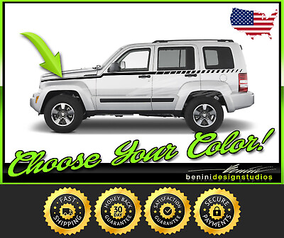 #ad Racing Stripes Graphics Decals FITS 2016 2015 2014 2008 and up Jeep Liberty