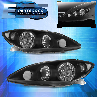 #ad For 05 06 Toyota Camry Replacement Headlights Lamps Pair Assembly LH amp; RH Black