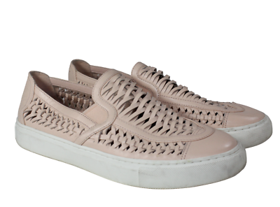 #ad Tory Burch Huarache 2 Slip On Women#x27;s Size 9M Light Pink Leather Sneaker Shoe