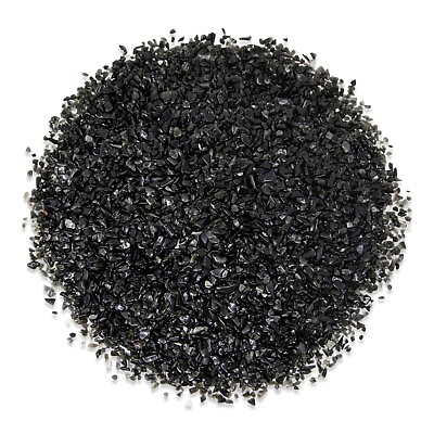 #ad Tumbled Black Obsidian Crystal Tiny Chips Loose Gemstone Undrilled Beads Bulk