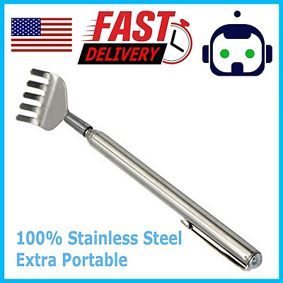 #ad Metal Stainless Steel Back Scratcher Telescopic Extendable Claw Extender QW US