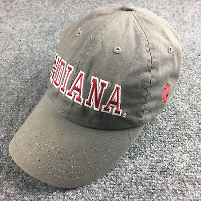 #ad Indiana Hoosiers Hat Cap Strap Back Men NCAA College Gray Red Logo Adjustable A8