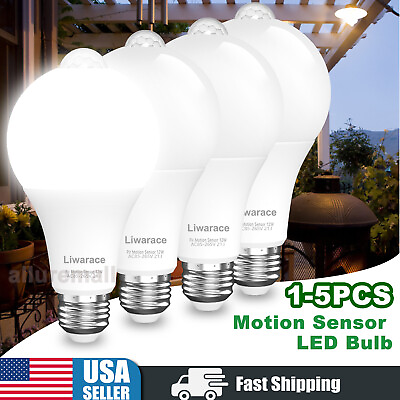 #ad #ad Max 5PCS LED PIR Auto Motion Sensor Light Bulbs E26 12W Equivalent 120W Bulb E27