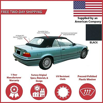 #ad Convertible Soft Top Fits 1994 1999 BMW 3 Series E36 w DOT Plastic Window Canvas