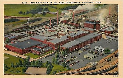 #ad Kingsport Tennessee Bird#x27;s Eye View of Mead Corporation Smokestacks 1940s