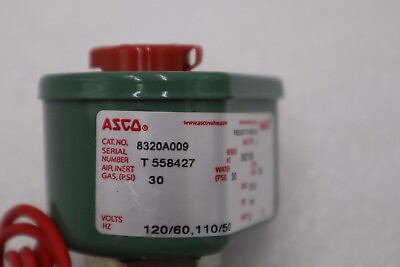 #ad Asco Red Hat 8320A009 SOLENOID VALVE 8320 SERIES RED HAT STOCK L 279A