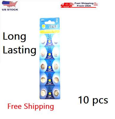 #ad 10 PACK LR44 AG13 L1154 357 LED Button 1.5V Cell Alkaline Battery Free Ship USA