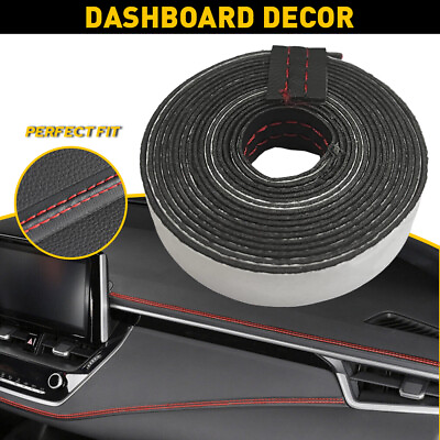 #ad PU 2M Leather Dashboard Car Decor Line Strip Sticker Moulding Trim Accessories