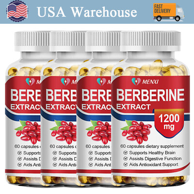 #ad Berberine Capsules 1200mg Daily Supplement For Heart Health Antioxidant Support