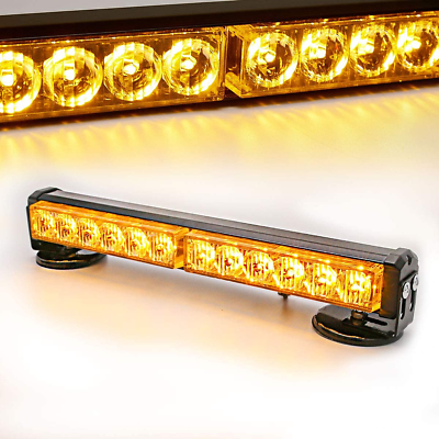 #ad Amber Traffic Advisor Emergency LED Strobe Light Bar Magnetic Base 12 LEDs
