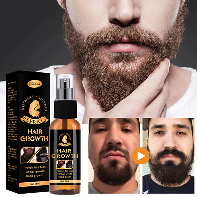 #ad 35ml Beard Growth Serum Rapid Grow Facial Hair Mustache Beard Eyebrows Sideburns