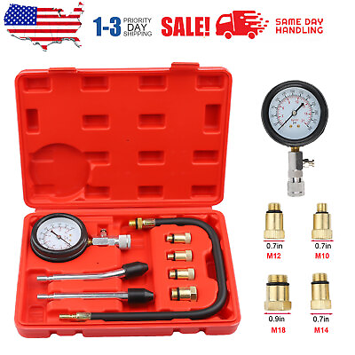 #ad Petrol Engine Cylinder Compression Tester Kit for Automotive Motorcycle Tool Kit