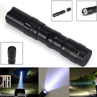 3W Super Bright Police LED Torch With Clip Clamp AA Flashlight Focus Lamp Light