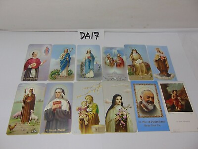 #ad 12 VINTAGE PRAYER HOLY CARDS FRATELLI BONELLA ITALY GOLD EDGE 400 SERIES MIXED
