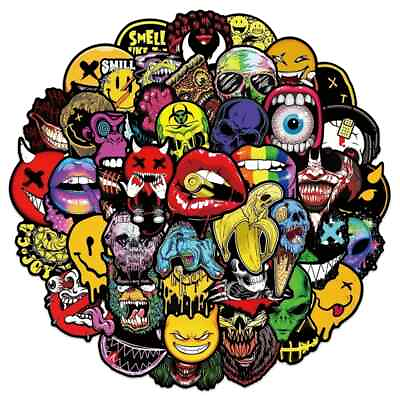 #ad 50 Pack of Cool Horror Stickers for Laptop Water Bottle Phone Case