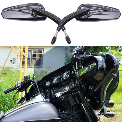 #ad Black Motorcycle Rear View Side Mirrors For Harley Davidson FLHTK Ultra Limited