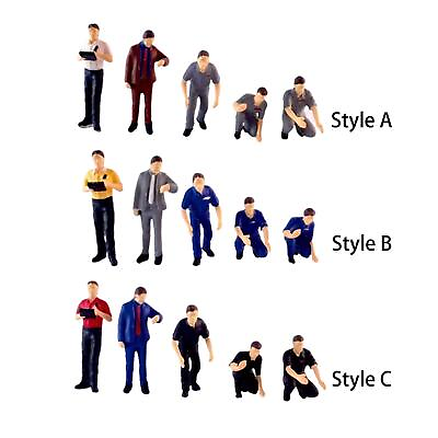 #ad 5Pcs Diorama Figures Character Repairman for Architecture Model Railway Sets