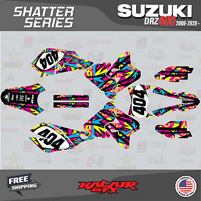 #ad Graphics kit for Suzuki DRZ400 SM S E All years Shatter Series Pink