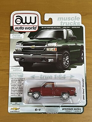 #ad 2024 Auto World Muscle Trucks 2003 Chevy Silverado Ultra Red Chase