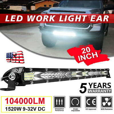 20quot;inch 1520W LED Light Bar Flood Spot Combo For Jeep Offroad Driving Truck SUV