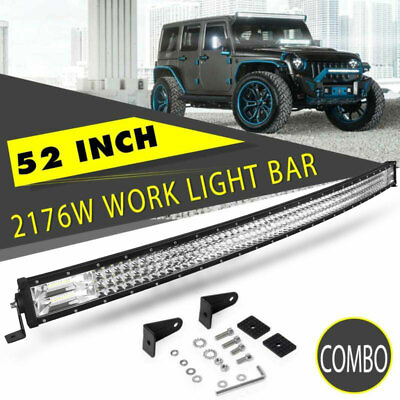 #ad 52quot; 49quot; Curved LED LIGHT BAR 2176W Tri Row Spot Flood Combo Offroad Truck 4WD