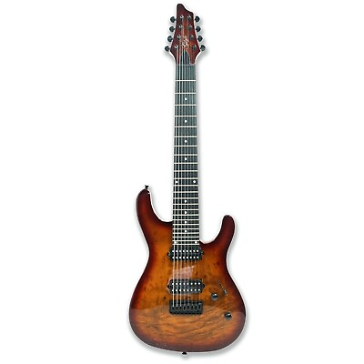 #ad 8 String Electric Guitar Maple Neck Burl poplar top Okoume Body