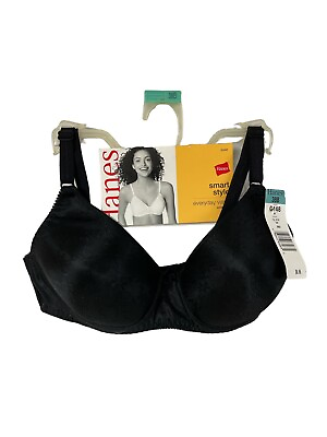 #ad Hanes Smart Style Black 5 Bra Lot Style G448 New With Tags Smart Style Everyday
