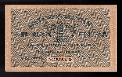 #ad Lithuania 1 Centas 1922 Pic#7. CRISP GEM UNC VERY RARE