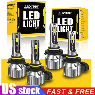 #ad #ad AUXITO Combo 4 9005 9006 LED Headlight Kit Bulbs High Low Beam White 80000LM