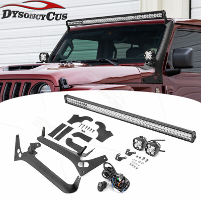 #ad #ad For 18 23 Jeep Wrangler JL 50quot; LED Light Bar40W PodsPillar Mount BracketsWire