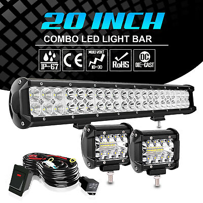 20quot; Inch Led Work Light Bar Combo Offroad TruckWiring For Jeep UTE 4WD ATV UTV