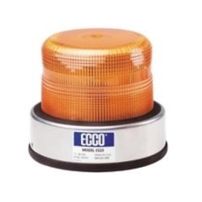 #ad Ecco 6520A 6500 Series Beacon Light Amber Lens J Bolt Mount 12 48 Volt