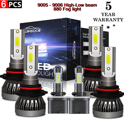 #ad #ad For GMC Sierra 3500 2500HD 2001 2002 6x Combo LED Headlight Fog Light Kit Bulbs