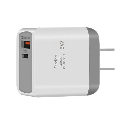 #ad Wall Charger Type C 18 Watt With QC3.0 PD Quick Charge Type c and USB 2 Ports