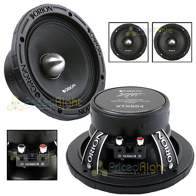 #ad 2 Orion Audio 1400 W Watt 6.5quot; Mid Range Bass Loud 4 Ohm Speakers Pair XTX654