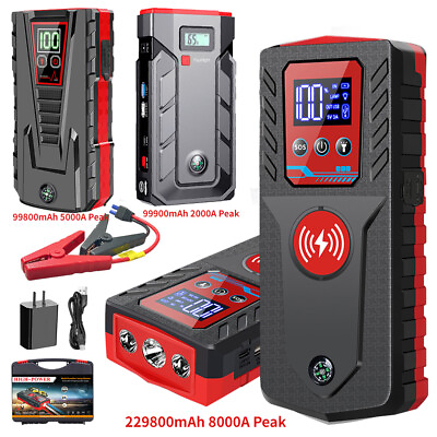 #ad #ad 8000A Peak Car Jump Starter Booster Jumper Portable Power Bank Battery Charger