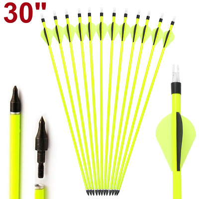 #ad #ad 12pcs 30quot; Carbon Arrows Spine 500 OD7.8mm Archery Compound Recurve Bow Hunting