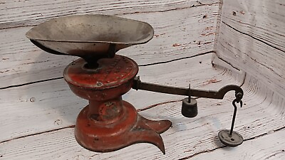 #ad Vintage 19th Century Howe Scale Co Red Cast Iron Fish Tail Scale