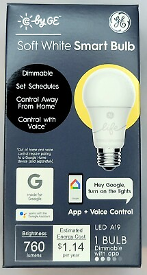 Brand New C by GE Soft White Smart Light Bulb LED A19 Google Amazon Alexa
