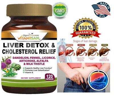 #ad #1 Tablets liver clean health support fat naturals detox cleanse 120 cap