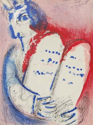 #ad Moses III by Marc Chagall Original Color Lithograph