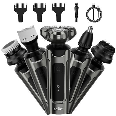 #ad 5 in 1 Electric Rotary Shaver Beard Trimmer Wet amp; Dry Razor for Men Rechargeable