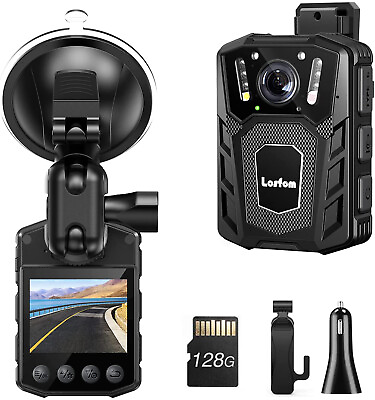 #ad Losfom WD1 128GB Body Camera with Audio 1080P Police Body Camera Cars Dash Cam