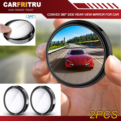 #ad 2PCS Blind Spot Mirrors Round HD Glass Convex 360° Side Rear View Mirror for Car