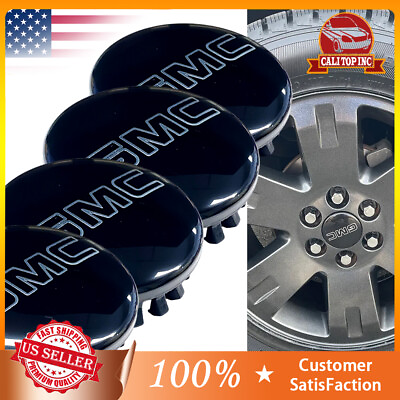 #ad 4x BLACK CHROME Wheel Center Caps 83mm 3.25quot; For GMC Sierra Yukon Denali 2014 20