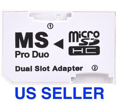 #ad Dual Micro SD TF To Memory Stick Converter MS Pro Duo PSP Card 2 Slot Adapter