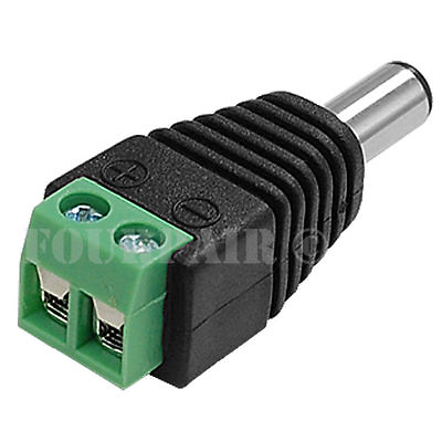 #ad DC Power Plug Male 2.1mm x 5.5mm to Screw Terminal CCTV Camera Connector Adapter