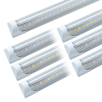 #ad 6 Pack 8FT LED Shop Light T8 Linkable Ceiling Tube Fixture 75W Daylight 6000K
