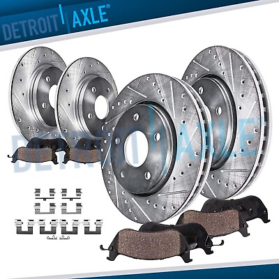 #ad Front Rear Drilled Disc Rotors Ceramic Brake Pads for Honda Pilot Acura MDX ZDX