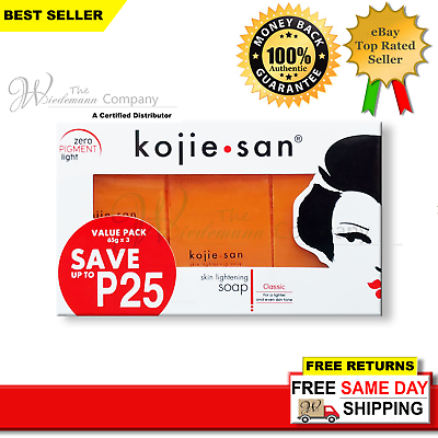 #ad #ad Original Kojie San Skin Lightening Kojic Acid Soap 65g x 3 Bars Expires 2025